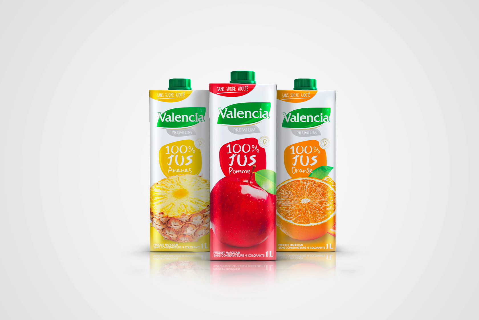 Packtory® creation for Valencia: a fresh and natural design for the 100% juice range, crafted to stand out.