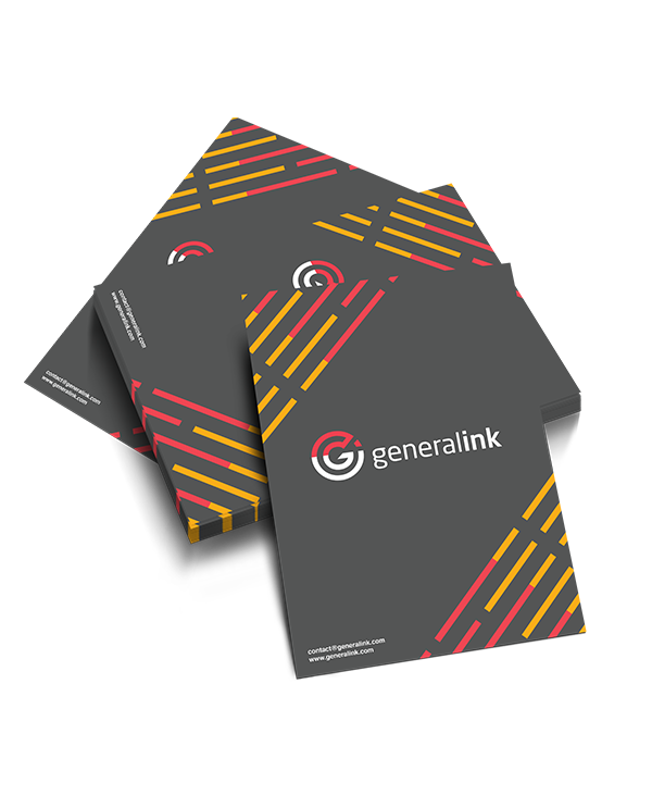 Generalink flyer design by Packtory®: a strong and professional visual identity reflecting their brand.